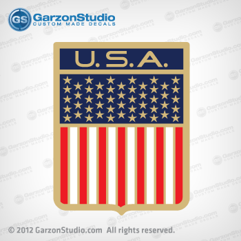 correct craft u.s.a flag decal digital gold version 