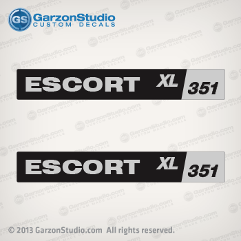 escort xl 351 decal set cover motor engine valves