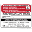  lund U.S. Coast Guard Capacity Information Maximum Capacities plate decal