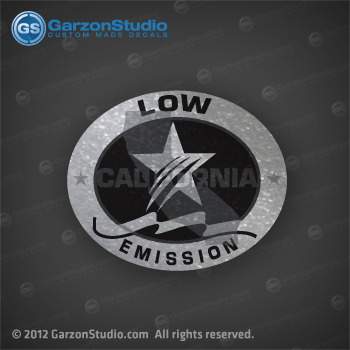 Yamaha low emission decal, 1 Star Low Emission california This decal set was made by the size from measurements provided by customer. 2.5x3 inches size. Silver color
