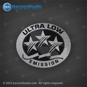 Yamaha ULTRA LOW Emission decal, 1 Star ULTRA LOW Emission california This decal set was made by the size from measurements provided by customer. 2.5x3 inches size. Silver color