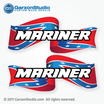 mariner outboard decals confederate flag, Rebel Flag, Dixie Flag