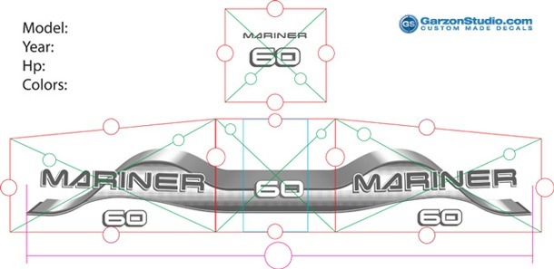 Mariner Outboard decals, custom made decals and stickers