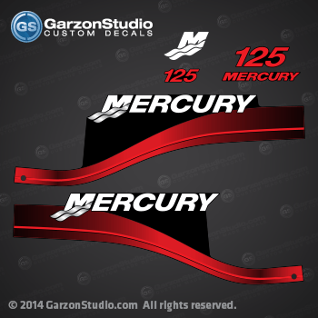 1999 2000 2001 2002 2003 2004 2005 
1999-2006 Mercury Outboard 125 hp ELPTO decal set replica 37-823410A00 (RED) 
Made for a MERCURY 125 ELPTO - (125 H.P. (2001 ))
823410A00 DECAL SET, (Black 125 - Red) (BLACK 125 - RED)

37-859262-6 125 HP Mercury decal rear side
37-859262-3 125 HP decal front side

Mercury Outboard Motors 125 (4 CYL.)
11254120B ELPTO, 11254124B ELPTO, 1125412AB ELPTO, 1125412AD ELPTO, 1125412AN ELPTO, 1125412AY ELPTO SW, 1125412CB ELPTO, 1125412CD ELPTO, 1125412CE ELPTO, 1125412CN, 1125412DB ELPTO, 1125412DD ELPTO, 1125412DN ELPTO, 1125412DY ELPTO, 1125412FB ELPTO, 1125412FY ELPTO, 1125422DC EXLPTO SW, 1125422DY EXLPTO SW, 1125422FY EXLPTO SW, 7125412TB ELPTO, 7125412TD ELPTO, 7125412UB ELPTO, 7125412UY ELPTO SW

