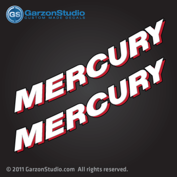 MERCURY outboard decals 2006 2007 2008 2009 2010 2011 2012 SIDE DECALS port starboard sticker stickers labels graphics letters