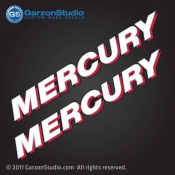 Mercury stickers, mercury decals, mercury outboard decal set decals 2006 2007 2008 2009 2010 2011 2012
