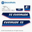 Evinrude Outboard decals 15 horsepower 1975