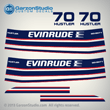 1974 Evinrude 70 hp hustler decal set 0279713 0279671 DECAL SET EVINRUDE 1974 70442M 70443M 70472M 70473M MOTOR COVER decals stickers sticker graphics labels