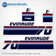 Evinrude Outboard decals 70 hp horsepower 1978 0281125 0281156 decal set 70873C