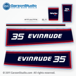 evinrude outboard decals 1981 35 hp thirty five horse power