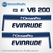 1993 1994 1995 1996 1997 Evinrude 200 hp OceanPro decal kit Ocean Pro decals 200hp decal set 284545 0284545