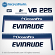 1993 1994 1995 1996 1997 Evinrude 225 hp OceanPro decal kit Ocean Pro decals 225hp decal set 284545 0284546