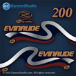 1999 2000 Evinrude Outboard decals 200 hp 200hp horsepower ficht direct fuel injection decal set