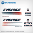 2002 2003 2004 2005 EVINRUDE 200 hp BOMBARDIER FICHT RAM INJECTION decals set kit
