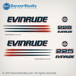 2002 2003 2004 2005 EVINRUDE 225 hp BOMBARDIER FICHT RAM INJECTION decals set kit