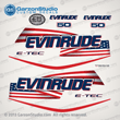 2004 2005 2006 2007 2008 2009 evinrude e-tec stars and stripes flag decal set for white 40 HP engines motor cover 60hp