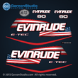 2004 2005 2006 2007 2008 2009 evinrude e-tec stars and stripes flag decal set for blue navy dark 60 HP engines motor cover 60hp