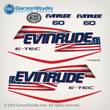 2004 2005 2006 2007 2008 2009 evinrude e-tec stars and stripes flag decal set for white 60 HP engines motor cover 60hp