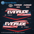 2004 2005 2006 2007 2008 2009 evinrude e-tec stars and stripes flag decal set for blue navy dark 40 HP engines motor cover 40hp