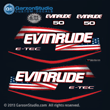 2004 2005 2006 2007 2008 2009 evinrude e-tec stars and stripes flag decal set for blue navy dark 50 HP engines motor cover 50hp