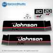1989 1990 Johnson 20 hp decal set black decals outboards late 80's