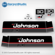 Johnson 1989 1990 30 hp decal set black decals outboards late 80's