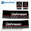1989 1990 johnson 225 hp decals outboard VRO V6 black decal set
