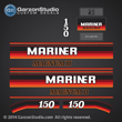 1988 Mariner 150 hp Magnum Oil Injected  decal set