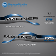1996 1997 1998 Mariner 175 hp MAGNUM EFI 2.5 litre Decal set decals Blue