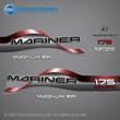 1996 1997 1998 Mariner 175 hp MAGNUM EFI 2.5 litre Decal set Red decals