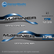 1996 1997 1998 Mariner 175 hp OFFSHORE EFI 2.5 litre Decal set Blue decals