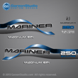 1996 1997 1998 Mariner 250 hp MAGNUM EFI 3.0 litre Decal set Blue decals