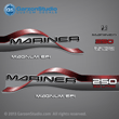 1996 1997 1998 Mariner 250 hp MAGNUM EFI 3.0 litre Decal set Red decals