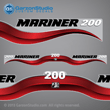 2003 2004 2005 2006 2007 2008 2009 2010 2011 2012 Mariner 200 hp Decals red decal set 200hp