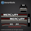 Mercury 100 hp decals 1989-1990