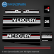 Mercury 25 hp decals 1989 1990 1991