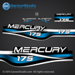 1999 2000 2001 Mercury 175 hp Bluewater 809688A99 decal set 
