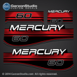 1996 1997 1998 MERCURY 60 hp DECAL SET ELECTRIC MANUAL (BLACK 60) DESIGN III Red 811212A96 37-811212A96 813010A 8 - 816534A 8 TOP COWL ASSEMBLY