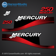 1999 2000 2001 2002 2003 2004 2005 2006 2007 MERCURY 250 hp 250hp Saltwater optimax fourstroke four stroke decal set red