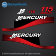 2004 MERCURY 115 hp ELPTO decals sticker stickers 37-823407A00 DECAL SET BLACK 115 - RED 823407A00