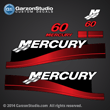 99 00 01 02 03 04 05 06 MERCURY 40 hp decal 2 stroke 2S set red decals 60hp Electric Black
