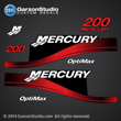2003 MERCURY 200 hp Optimax 37-855410A02 DECAL SET RED MERCURY 3.0L DFI OPTI DIGITAL TRACKER 200DFI L DIG MERCURY - (225DFI H.P. (2003 )) Catalog No: 803485 03 - 200/225 DFI (3.0L)