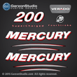 2005 2006 Mercury 200 hp verado four stroke supercharged decal set 200hp decals 4S sticker 895252a05 stickers