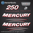 2005 2006 Mercury 250 hp verado four stroke supercharged decal set 250hp decals 4S sticker 895252a05 stickers