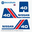 1988, 1990 NISSAN 40hp Outboard Decal set