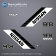 NISSAN MARINE Outboard Decal set 9.8 hp 9.8hp 90 91 92 93 94 95 96 97 98 99 NS9.8B decals sticker stickers