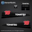 Tohatsu Outboard Decal Tohatsu M18 M18D M18DEF M18DEP 2-stroke carburated Decal set for 1990 1991 1992 1993 1994 1995 1996 1997 1998 1999 2000 2001 2002 and earlier 18hp outboards