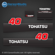 Tohatsu Outboard Decal 2002 - early Tohatsu 40hp Decal set M40D M40d2 decals
